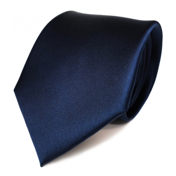 TigerTie Designer Satin Krawatteblau dunkelblau saphirblau uni - 100 % Polyester