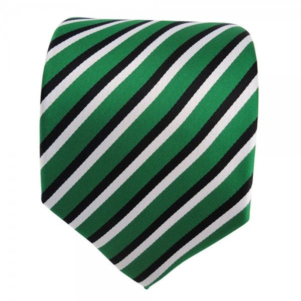 TigerTie Designer Krawatte grün signalgrün schwarz weiss gestreift