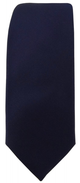 Blick. elementum - schmale Satin Seidenkrawatte in navy marine uni einfarbig