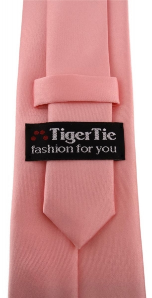 TigerTie Designer Krawatte in dunkelrosa einfarbig Uni - Tie Schlips