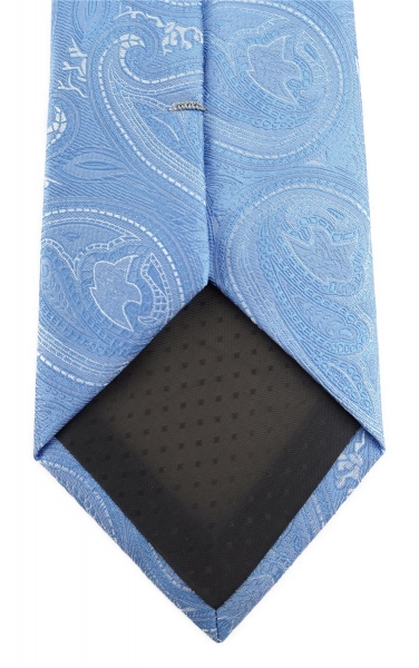 TigerTie Designer Krawatte in hellblau blau silber Paisley gemustert