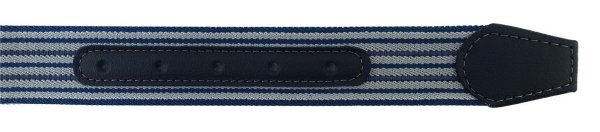 TigerTie - Stretchgürtel blau graublau grau gestreift - Bundweite 120 cm