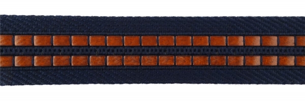 TigerTie - Stoffgürtel in blau dunkelblau marine gemustert - Bundweite 110 cm