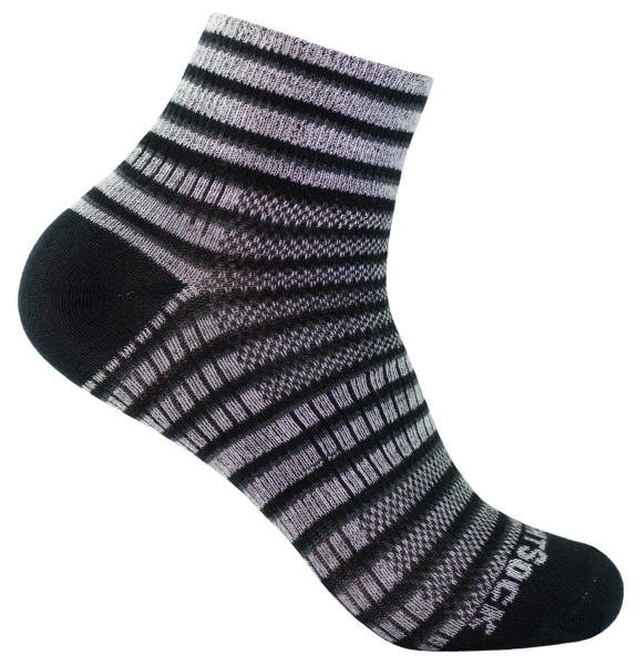 WRIGHTSOCK Sportsocke Coolmesh II - grau schwarz - Anti-blasen- mittellang Gr. S