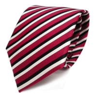 TigerTie Designer Krawatte rot schwarz weiss gestreift