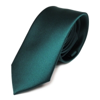 schmale TigerTie Satin Krawatte grün petrol dunkles türkis uni 100 % Polyester