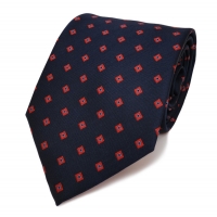 Designer Krawatte blau dunkelblau royal rot gemustert - Schlips Binder Tie