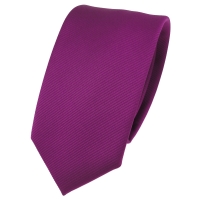 Schmale TigerTie Designer Krawatte magenta fuchsia violett Uni Rips - Binder Tie