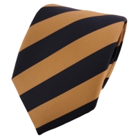 TigerTie Satin Krawatte gold schwarz gestreift - Binder Tie Schlips