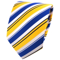 TigerTie Krawatte in gelb blau weiss schwarz gestreift - Binder Tie