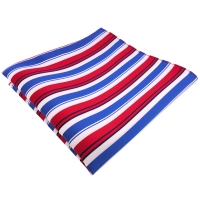 TigerTie Einstecktuch in rot blau weiß schwarz gestreift - Tuch 100% Polyester