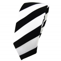 Schmale TigerTie Krawatte schwarz weiß gestreift - Tie Binder