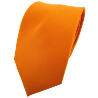 TigerTie Krawatte orange tieforange dunkelorange einfarbig Polyester - Binder