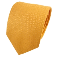 TigerTie Satin Seidenkrawatte gelb safrangelb dunkelgelb gemustert - Krawatte