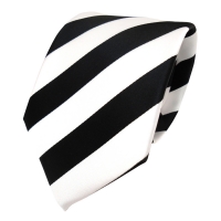 TigerTie Designer Krawatte - Schlips Binder schwarz weiss gestreift - Tie