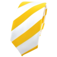 Schmale TigerTie Krawatte in gelb goldgelb weiß gestreift - Schlips Tie Binder