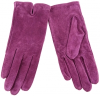 Damen Lederhandschuhe - hochwertiges weiches Schafsleder in violett - Gr. 7,5