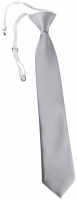 TigerTie Security Sicherheits Krawatte in silber Uni - vorgebunden Gummizug