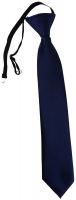 TigerTie Kinderkrawatte dunkelblau Uni - Krawatte vorgebunden mit Gummizug