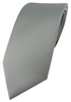 TigerTie Designer Krawatte in grau einfarbig Uni - Tie Schlips