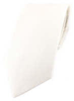 TigerTie Krawatte in cremeweiss Uni - 100% Baumwolle - Krawattenbreite 8 cm