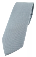 schmale TigerTie Krawatte in grau Uni - 100% Baumwolle - Krawattenbreite 6 cm