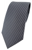 TigerTie Designer Krawatte in silber schwarz grau gemustert