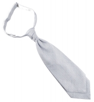 TigerTie Plastron Pique 2tlg Krawatte fertig gebunden in hellgrau-weiß gemustert