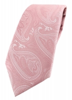 TigerTie Designer Krawatte in rosa altrosa silber Paisley gemustert
