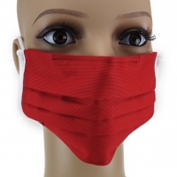 TigerTie Gesichtsmaske mit Nasenbügel rot verkehrsrot einfarbig mit Gummiband