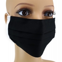 TigerTie Gesichtsmaske mit Nasenbügel in schwarz einfarbig mit Gummiband