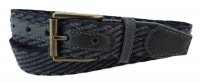TigerTie - Stretchgürtel in schwarz anthrazit einfarbig - Bundweite 120 cm