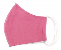 TigerTie - waschbare Runde-Gesichtsmaske rosa pink Uni mit Gummiband/Nasenbügel