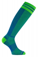 Wrightsock Profi Socke blau grün, Anti-Blasen-System, kniehoch extra lang Gr. L