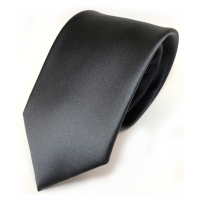 TigerTie Designer Satin Krawatte anthrazit grau dunkelgrau uni 100 % Polyester
