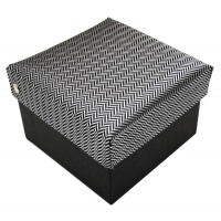 Krawattenbox in grau silber gestreift - Geschenkbox passend für Tuch + Krawatte